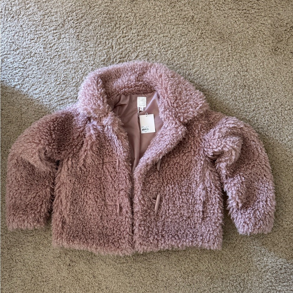 LC Lauren Conrad Women's Blush Fuzzy Puffer Coat
